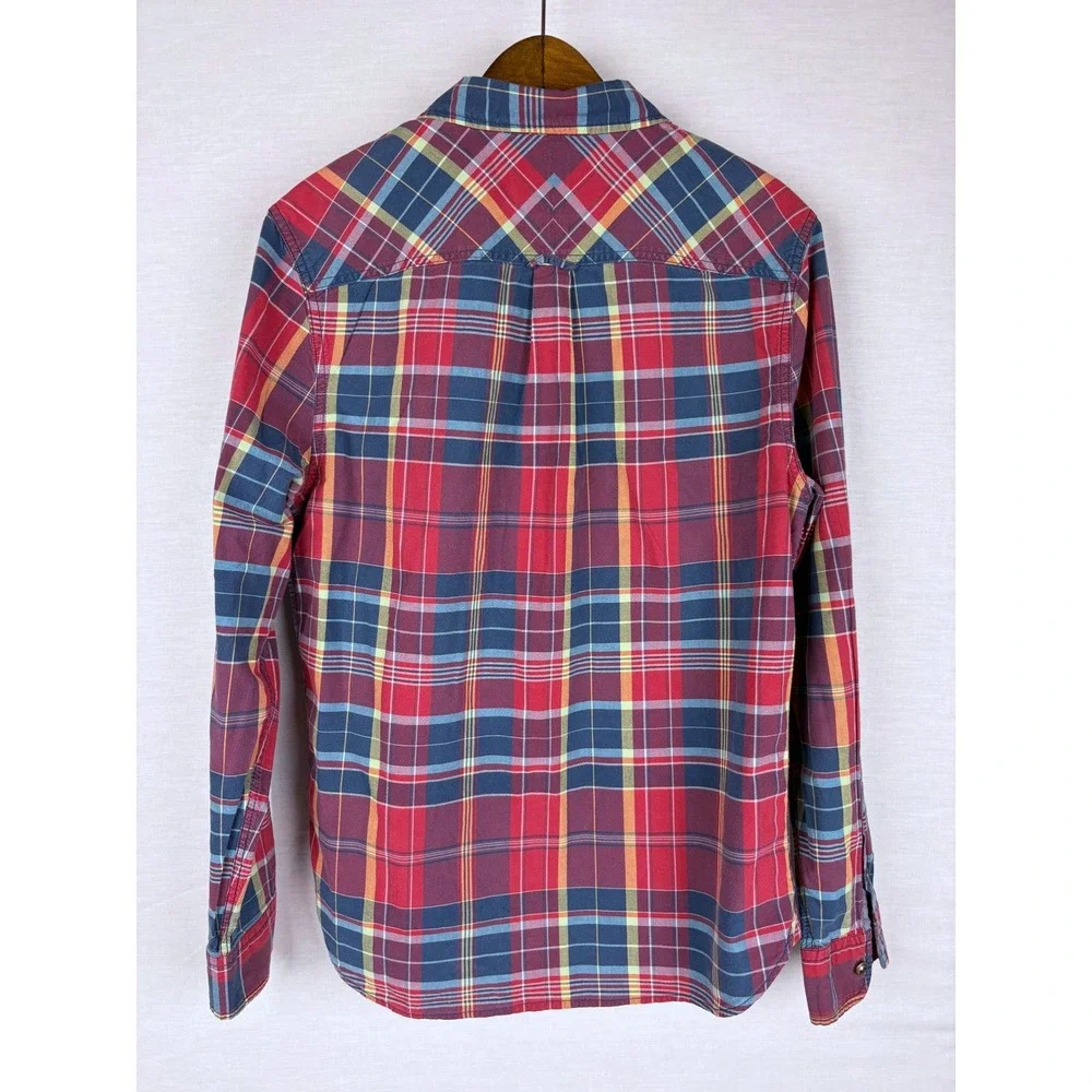 Jachs NY Mens Plaid Button Down Shirt Red Blue Yellow Long‎ Sleeve Classic Fit